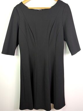 Nora Gardner Classic Black Fit-and-Flare Dress made in NYC size 14